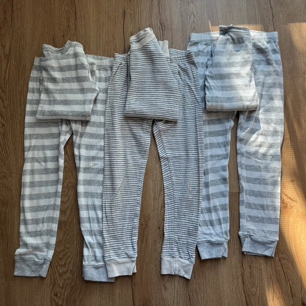 Striped Gray Kids Pajama Set
